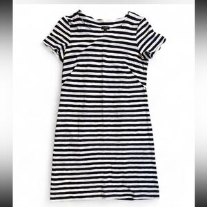 Talbots Navy & White Scalloped Vaca Dress